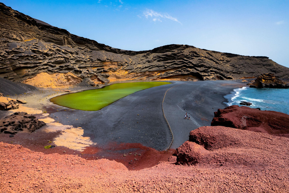 Lago Verde in El Golfo, Lanzarote, Canary Islands